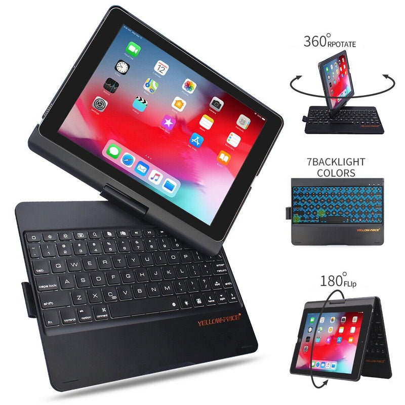 Wireless Keyboard Case-7 Color Backlit 360 Rotatable for iPad Pro 12.9" 11" 2020