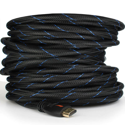 1080P HDMI Cable v1.4 High Speed 3D 30ft Long Wire Cord Braided With Ethernet CA