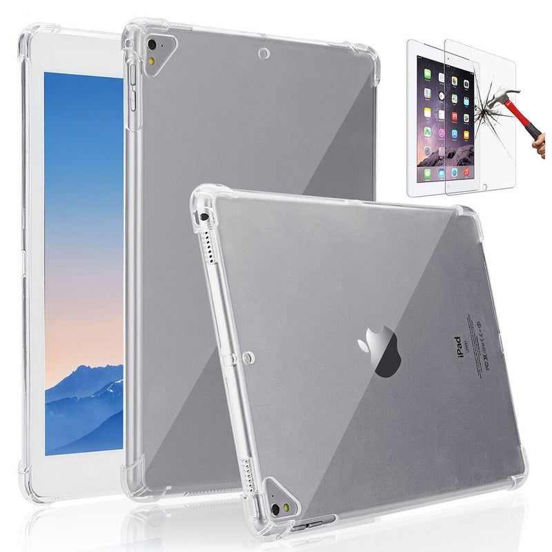 For Apple iPad Air 3rd 10.5inch 2019 Clear Soft TPU Case, 9H Tempered Glass CA