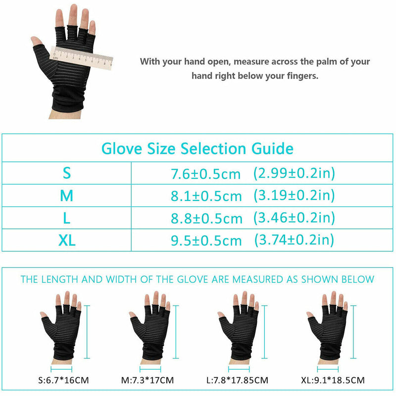 Medical Grade Quality Copper Infused Arthritis Compression Gloves for Men/Women