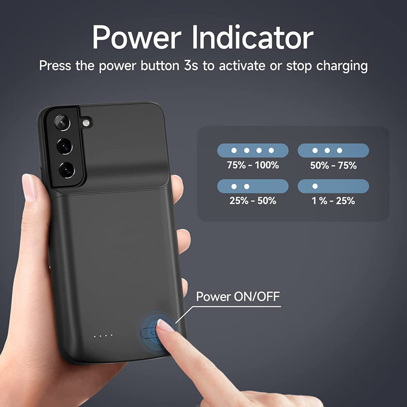 4800mAh Portable Rechargeable Battery Pack Charging Case for Galaxy S22 Ultra