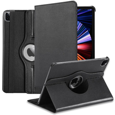 For 2021 iPad Pro 12.9" 5th M1 Smart Folio Leather Case with HD Tempered Glass