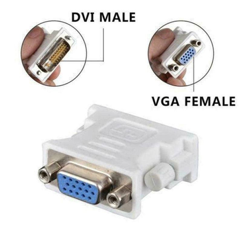 For PC Laptop DVI-D 24+1 Pin Dual Link Male to VGA 15 Pins Females Plug Adapter