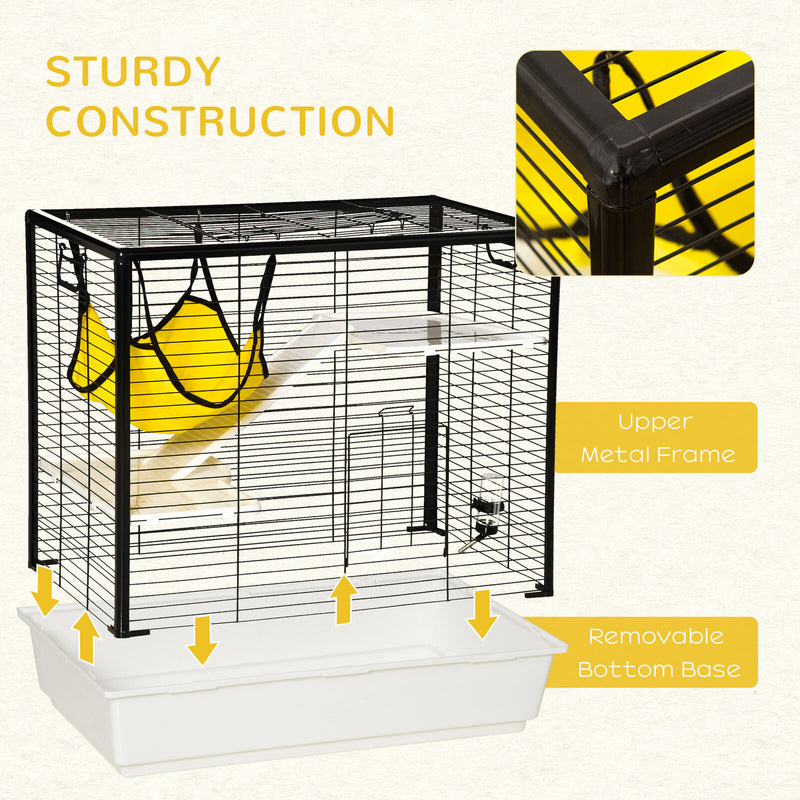 Small Animal Cage with Easy-Grip Handles, Metal Chinchilla Cage, Hedgehog Cage 196393257494