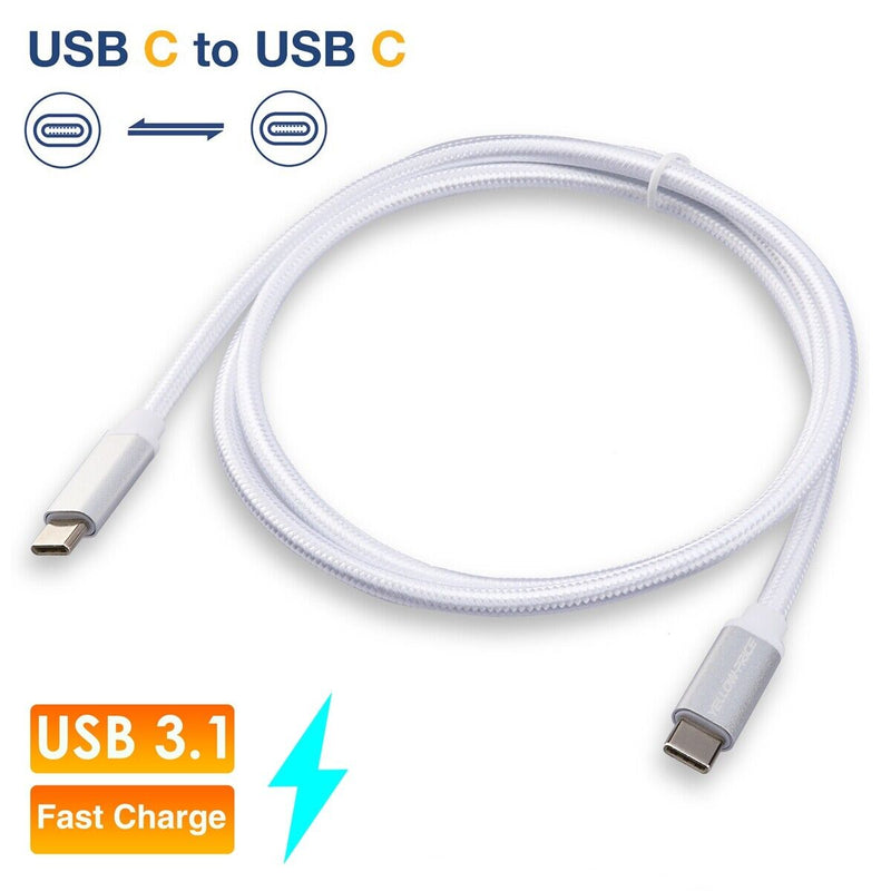 Thunderbolt 3 Compatible Nylon Braided USB C to USB C Cable Increased Durability