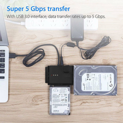 SATA/IDE to USB 3.0 Adapter Converter for 2.5/3.5 Inch IDE&SATA External HDD SSD