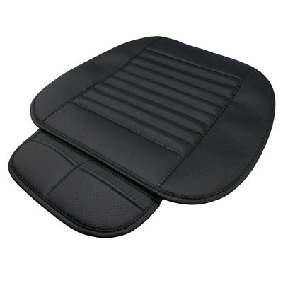 Wrapping Car Front Seat Cushion Cover Pad Mat for Auto with PU Leather(Black)