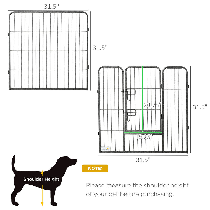 16 Panels Pet Playpen, 31.5" Heavy-Duty Dog Fence DIY Design w/ Doors, Latch