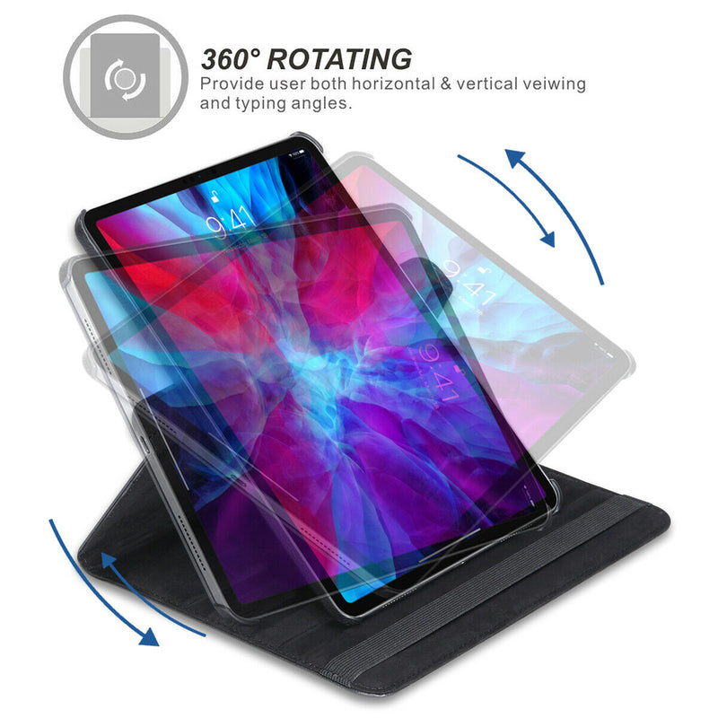 For iPad Pro 11", 12.9" 2020 360 Smart Leather Swivel Case with Auto Sleep/Wake