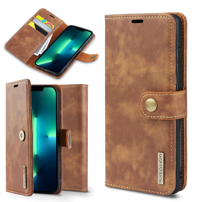 Case for iPhone 13,Pro,Max,Mini Magnetic Folio Luxury Vegan Leather Wallet Case