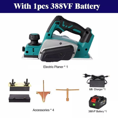 15000rpm Electric 82MM Planer Hand Woodworking Wood Cutting Tool Machine US