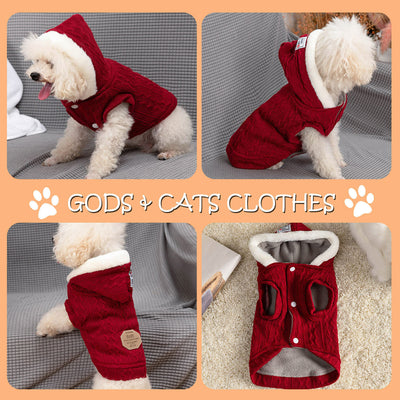 [Soft & Comfortable] Fleece and Cotton Lining Extra Warm Dog Hoodie in Winter