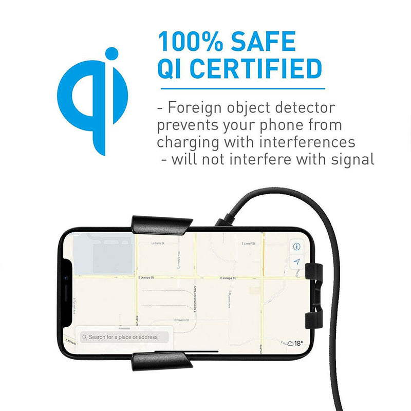 Qi 15W Wireless Fast Charging Car Charger Mount for Galaxy S20/S10, iPhone 12/11