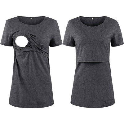 1/2Pack Nursing Tops Maternity Breastfeeding Comfy Tee Shirts Basic Style-M/L/XL
