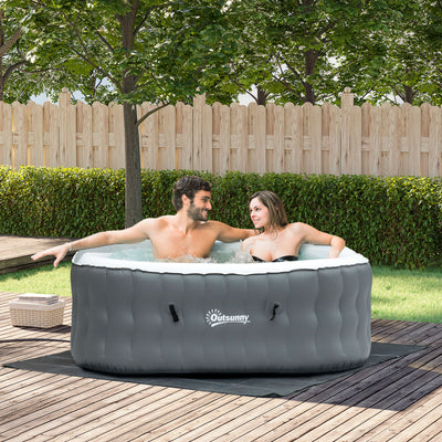 4-6 Person Inflatable Portable Hot Tub for Outdoor w/ Pump, 108 Jets Grey