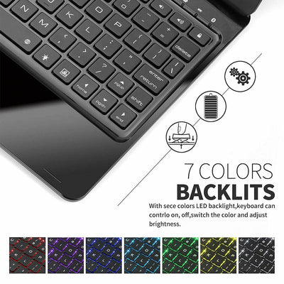 Rotatable Backlit Keyboard Folio Case w/Screen Protector for iPad Pro 11 M1 2021