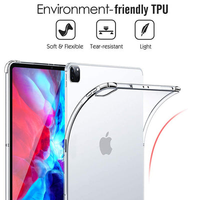 For Apple iPad Air 3rd 10.5inch 2019 Clear Soft TPU Case, 9H Tempered Glass CA