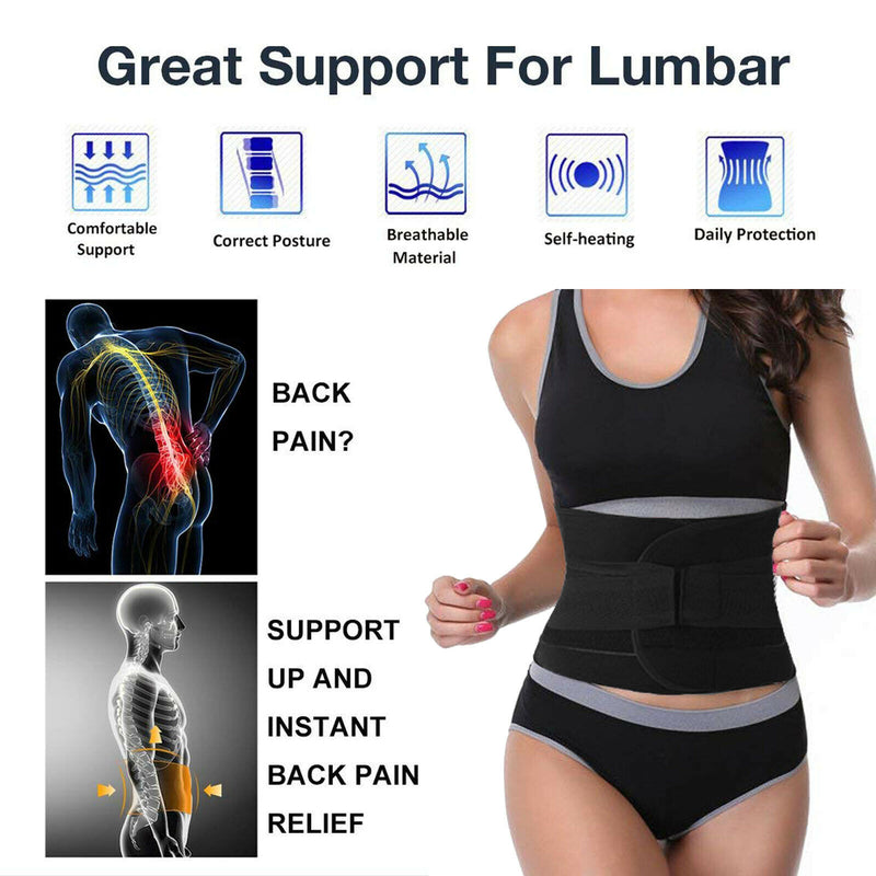 Ergonomic Design & Breathable Lumbar Support Belt Lumbosacral Back Brace, M L XL