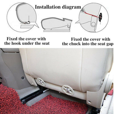 Breathable Padded Luxury Leather Car Front Seat Cushion Cover Black for All Cars