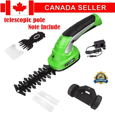 2 in 1 Electric Hand Held Grass Shear Hedge Trimmer Shrubbery Clipper Cordless