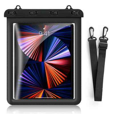 Universal IPX8 Certified Waterproof Tablet Case w/Lanyard for Tablets up to 11in