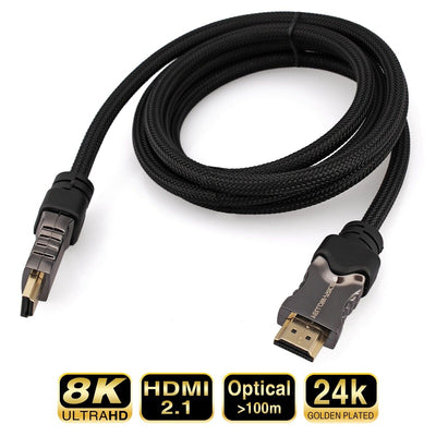 V2.1 8K Premium BRAIDED HDMI Cable Ultra Fast 48Gbps HD UHD Smart HDTV HDR 3D 4K