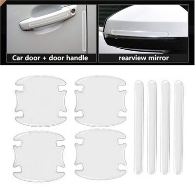 title" content="8pcs Black Car Door Handle Bowl Sticker Protector Anti Scratch Cover Accessories"