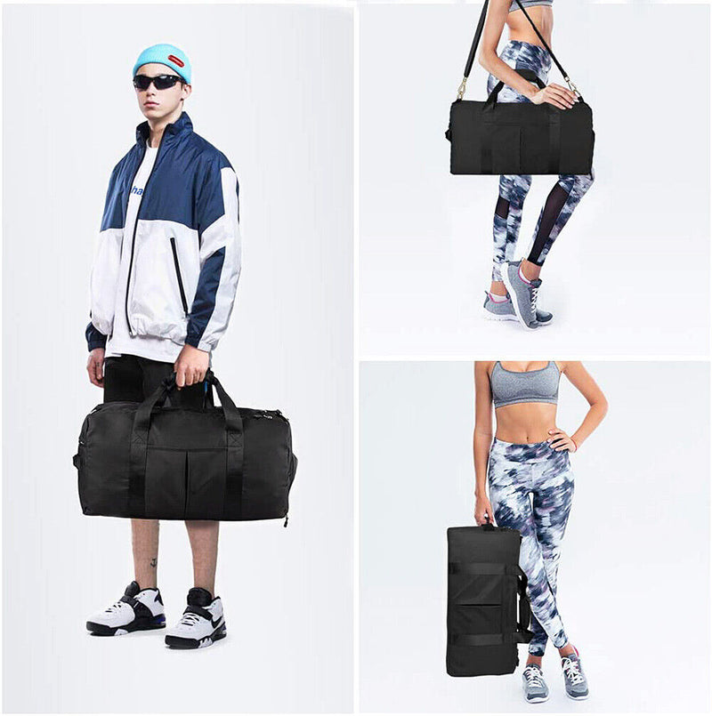 Black Sports Gym Bag & Swimming PU Cap & Anti-Fog+UV Goggles & Trunks for Men AU