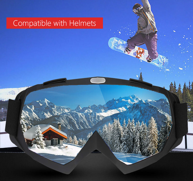 OTG Design Snowboard Snowmobile Pro Ski Goggles Anti-Fog Double Layer PC Lens