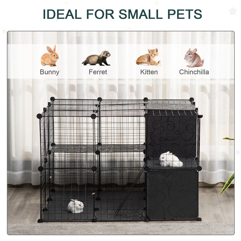 Indoor Cage for Small Animals w/ Storage 41.25&quot; L x 27.5&quot; W x 41.25&quot; H, Black 842525170994