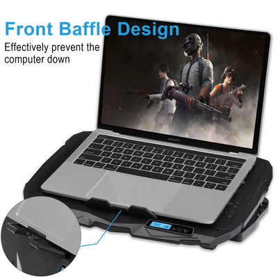 12-16.3 inch Laptop Cooler Cooling Pad with 4 Quiet Fans 1400 RPM & LCD Screen