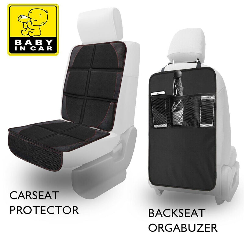 Water & Dirt-proof Car Seat Cover Protector & Car Backseat Organizer Kick Mat