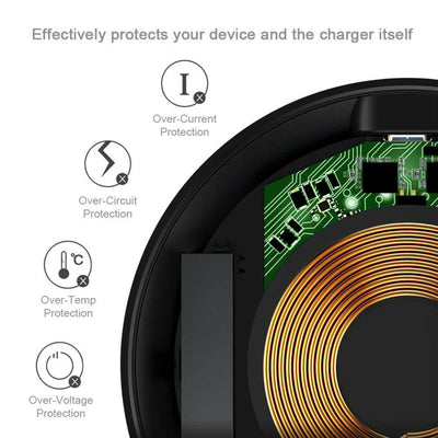 Qi-Certified 10W Max Fast Wireless Charging Pad for Galaxy S20 S10 S9 Note10 9 8