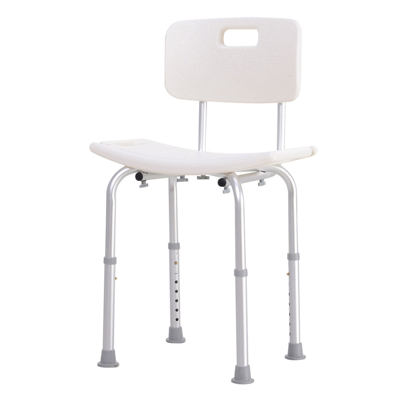 33.7" Bath Chair Seat Safety Bathroom Aids Adjustable Positions White