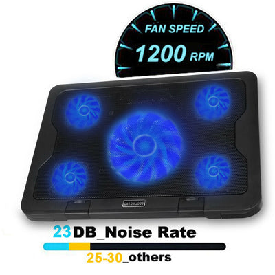 Laptop Cooling Fan Pad Cooler Mat for 13 15 17 inch Gaming Notebook With USB Hub