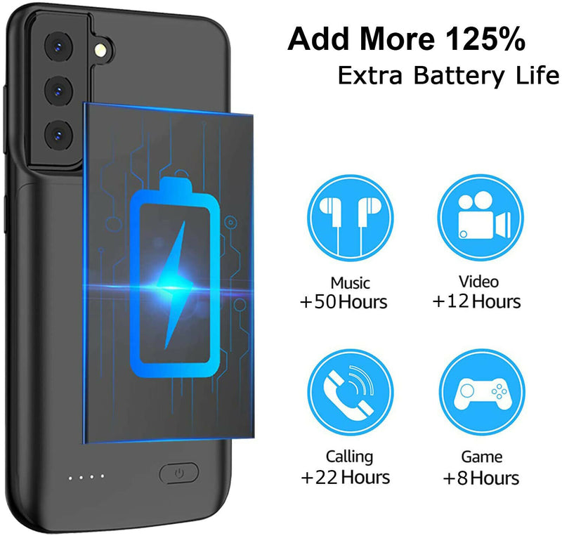 4800mAh Portable Rechargeable Battery Pack Charging Case for Galaxy S22 Ultra