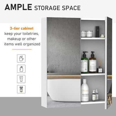 Wall Mount Bathroom Medicine Cabinet with Mirror, Storage Organizer with Shelf