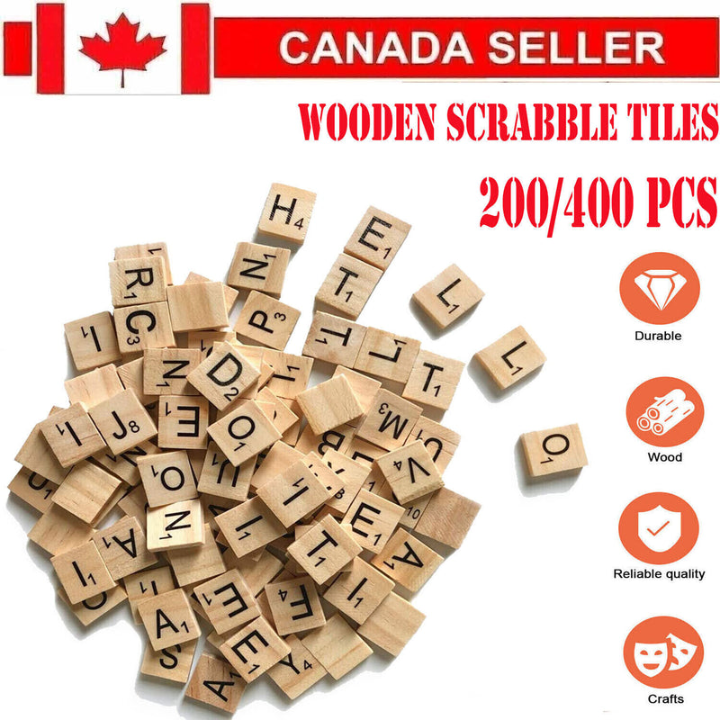 400pcs Wooden Alphabet Letter Crafts Wooden Tiles Decorations For DIY Home Event