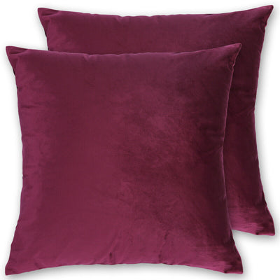 2x Modern Solid Color Square Velvet Soft Throw Pillow Case Covers, Skin-friendly