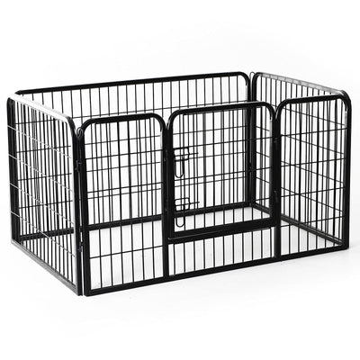 50" 4 Panel Black Pet Playpen  Heavy Duty Puppy Cat Dog Pen Large Iron