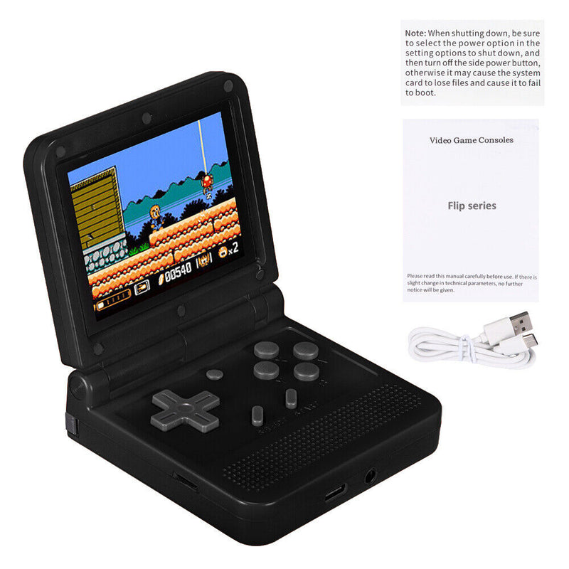 Powkiddy V90 Retro Pocket Flip Handheld Video Game Console 3.0&quot; IPS 1500+ Games