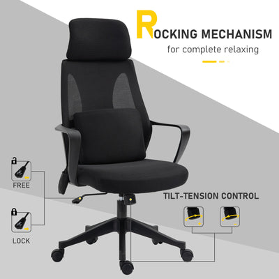 Office Chair Swivel With Massage Lumbar Cushion USB Adjustable Seat &amp; Headrest