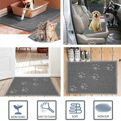 Silicone Absorbent Waterproof Pet Feeding Mat 12"x16" (Paw / Rectangle Shape)