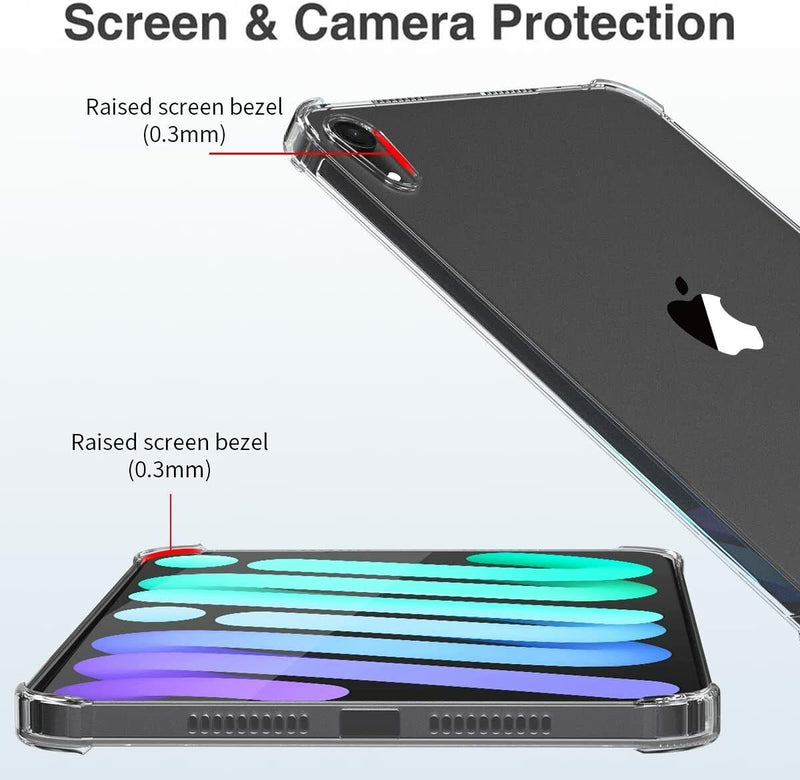 Crystal Clear TPU Back Cover w/3x HD Screen Protector for iPad Mini 6th Gen 8.3"