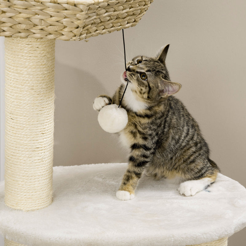 47&quot; Cat Tree Activity Center Climbing Toy w/ Scratching Posts, Balls Bed Condo