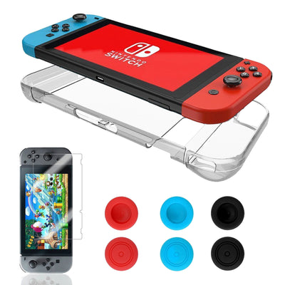 3 in1 Nintendo Switch Premium Tempered Glass Screen Protector+TPU Case+Caps