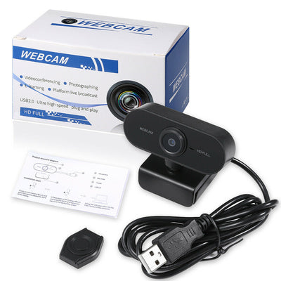 1080P HD Streaming USB Webcam with Microphone & Rotatable Clip for PC,MAC,Laptop