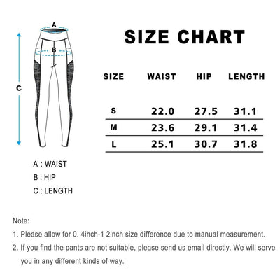 Women's Breathable High Waisted Compression Gym Leggings Pants with Side Pockets