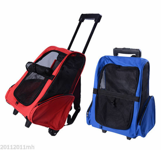 PawHut 4in1 Pet Backpack Carrier Car seat Dog Cat Rolling Luggage Crates