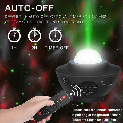 Star LED Galaxy Ocean Wave Projector Bluetooth Music Speaker for Baby Bedroom
